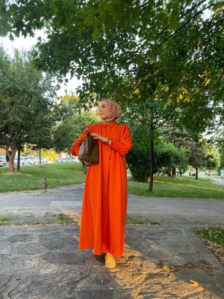 SOFT ELBİSE TURUNCU