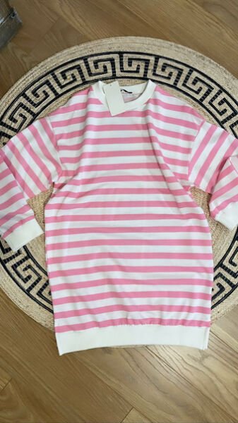 PEMBE ÇİZGİLİ SWEAT